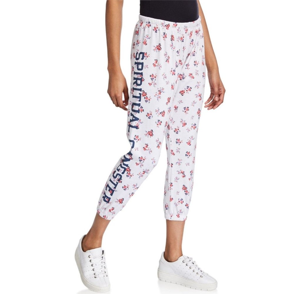 SPIRITUAL GANGSTER LOGO FLORAL SWEATPANTS